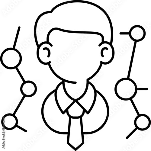 Line Art Networking Mastery Icon