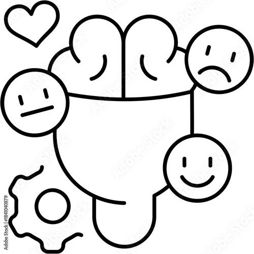 Line Art Emotional Intelligence Icon