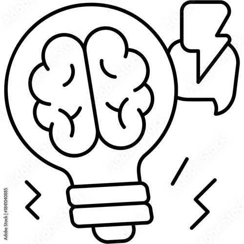 Line Art Brainstorming Ideas Icon