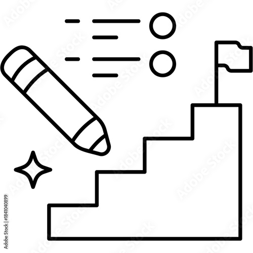 Line Art Career Plan Icon