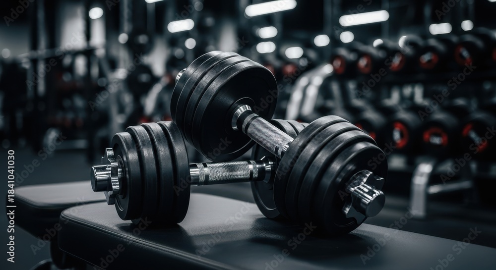 Fototapeta premium Heavy Dumbbells Ready for Intense Workout Session