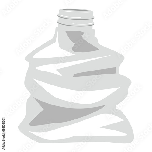 潰した空のペットボトルのイラスト