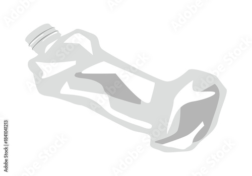 潰した空のペットボトルのイラスト