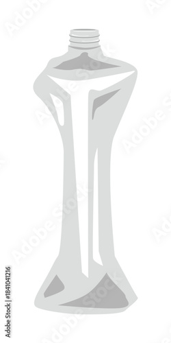 潰した空のペットボトルのイラスト