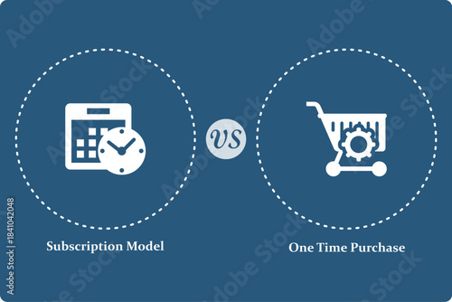 Vector illustration of subscription model and one-time Purchase. Infographic template