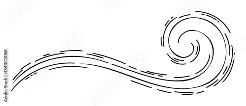 Abstract swirling lines depicting wind or air currents, perfect for dynamic motion graphics, fluid dynamics concepts, or conveying energy and movement in various media projects.