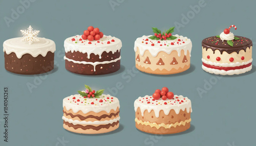 vector set of cupcakes
