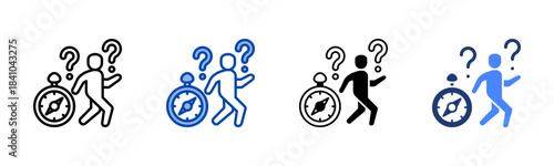 Aimless icon set multiple style collection