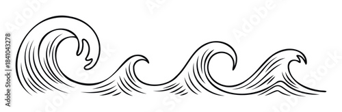 Bold black wave graphics for aquatic themes and ocean related projects evoking power and movement suitable for nautical and coastal ventures