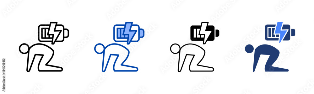 Fototapeta premium Fatigue icon set multiple style collection