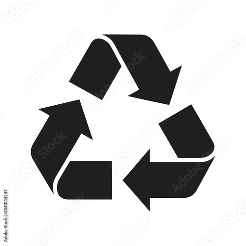 Recycle arrow triangle icon design concept symbolizing waste management environmental friendly sustainable reuse renew