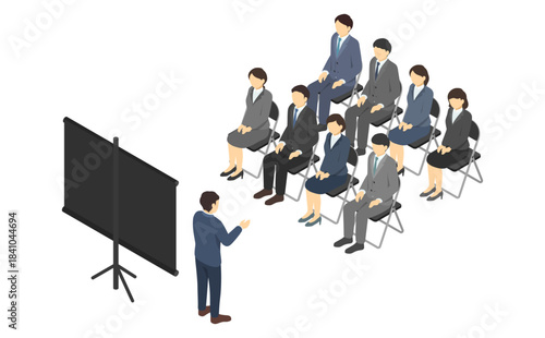 アイソメトリックイラスト：会社説明会1