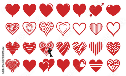 Vector hearts set for Valentine's Day

