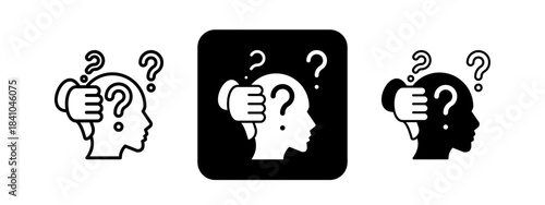 Demotivated  Solid color and black line drawing vector illustration set