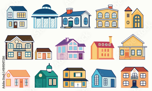 Home real estate Vector icons isolated on white background

