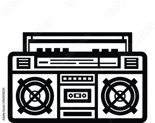 Vintage Cassette Player Icon Design for Retro Music