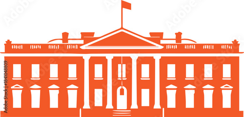 Classic Government Building Vector | Historic Architecture Silhouette Icon