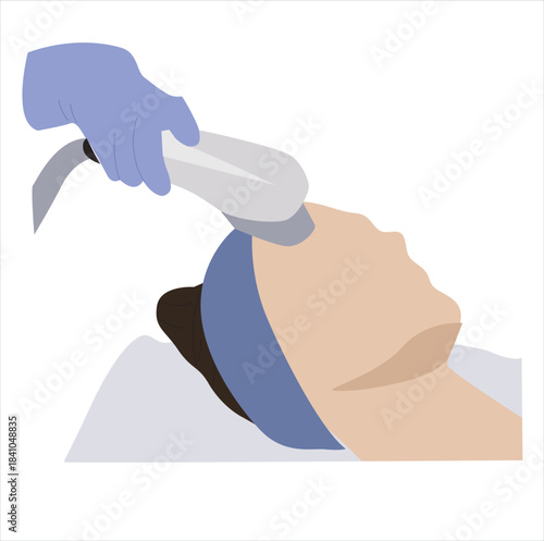 woman doing facial treatment.Removing unwanted body hair.