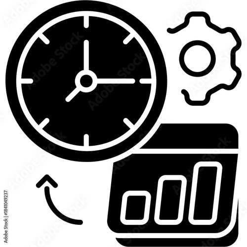Glyph Solid Time Management Icon