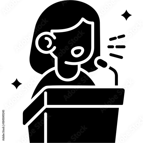 Glyph Solid Public Speaking Icon