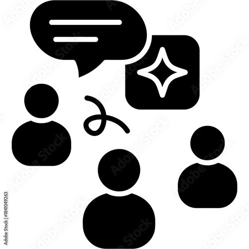 Glyph Solid Teamwork Skills Icon