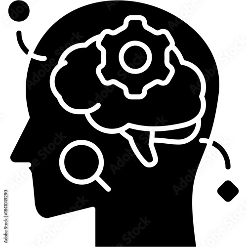 Glyph Solid Critical Thinking Icon