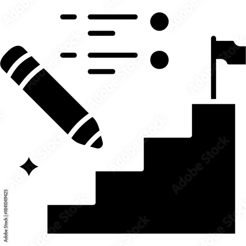 Glyph Solid Career Plan Icon