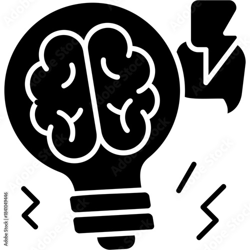 Glyph Solid Brainstorming Ideas Icon