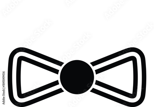 Black and White Bow Tie Symbol for Fashion Accessory