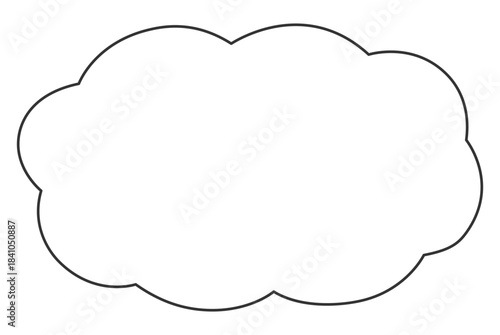 シンプルな雲型フレーム素材（横長）