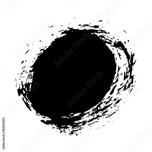 Hand drawn black ink brush strokes for grunge designs and backgrounds