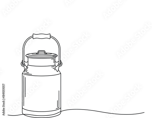 Classic Milk Can Illustration on Transparent Background