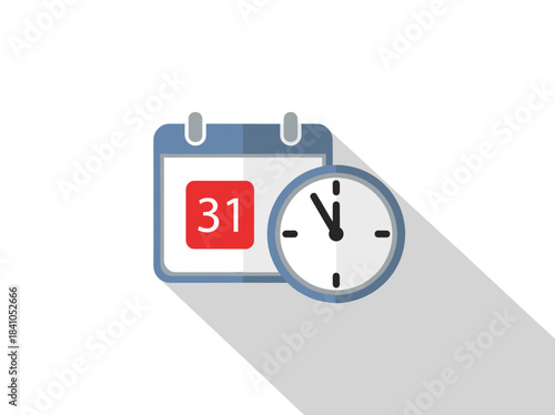 Calendar Date and Clock Time Management Concept.