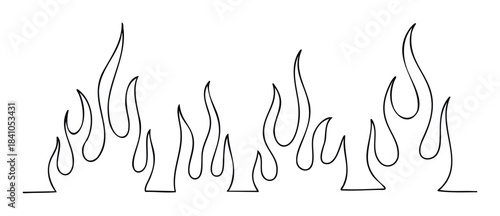 Bold black flame outlines symbolizing power and intensity, perfect for graphic overlays, tattoo concepts, or fiery accents in various visual projects