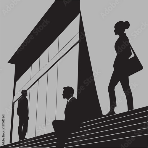 Silhouette of a man and woman couple vector illustration .....