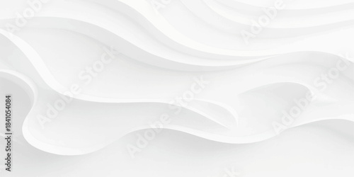 Abstract white background vector with a smooth, flowing satin texture, light waves, and a soft, luxurious curve design