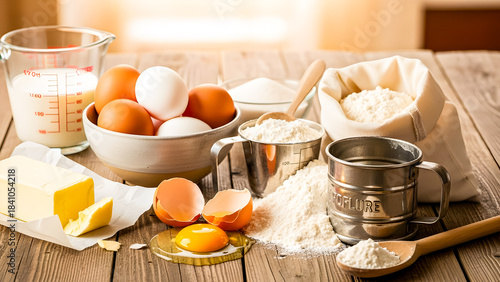 Eggs and flour baking prep