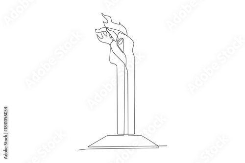 Bandung Sea of ​​Fire Monument. Bandung concept one-line drawing