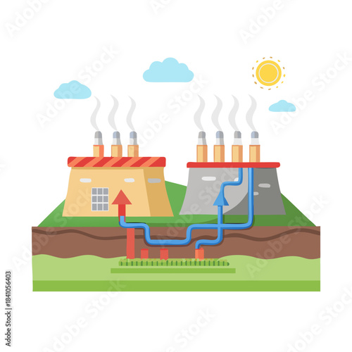 Renewable Geothermal Energy Icon