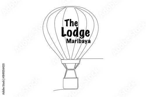 The lodge maribaya hot air balloon. Bandung concept one-line drawing