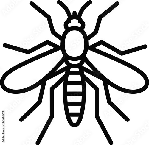 Mosquito icon vector illustration insect pest control disease prevention eps silhouette