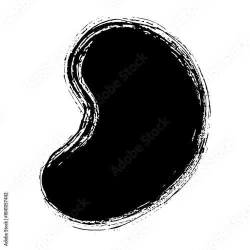 Hand drawn black brush strokes for grunge background designs