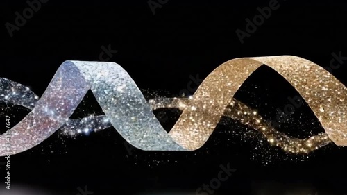 Floating Glitter Ribbons with Soft Fluid Motion