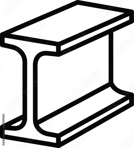 Steel i beam construction structural engineering metal support profile eps silhouette