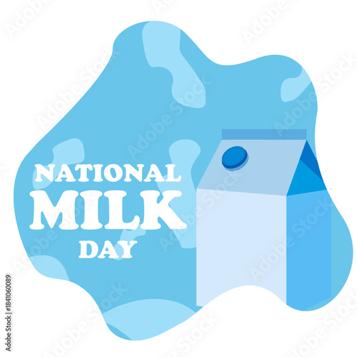 Vector Illustration of a Milk Box Suitable for World Milk Day