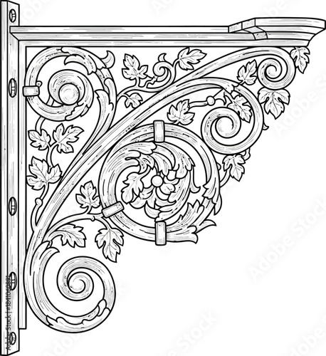 Ornate corbel bracket vector design architectural support illustration eps silhouette