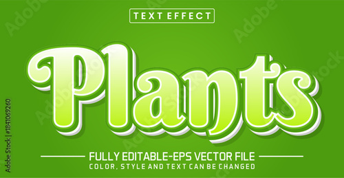 Fototapeta Naklejka Na Ścianę i Meble -  Plants font Text effect editable