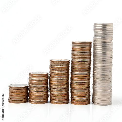 stack of coins isolated