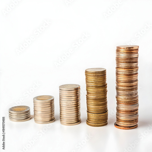 stack of coins isolated