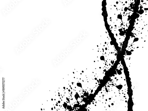 ブラックの飛沫インクイラスト